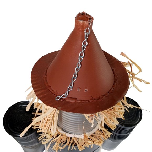 Folk Art Tin Man Scarecrow Sculpture Wizard Of Oz Recycled Robot Vintage 26 Inch - Picture 12 of 16